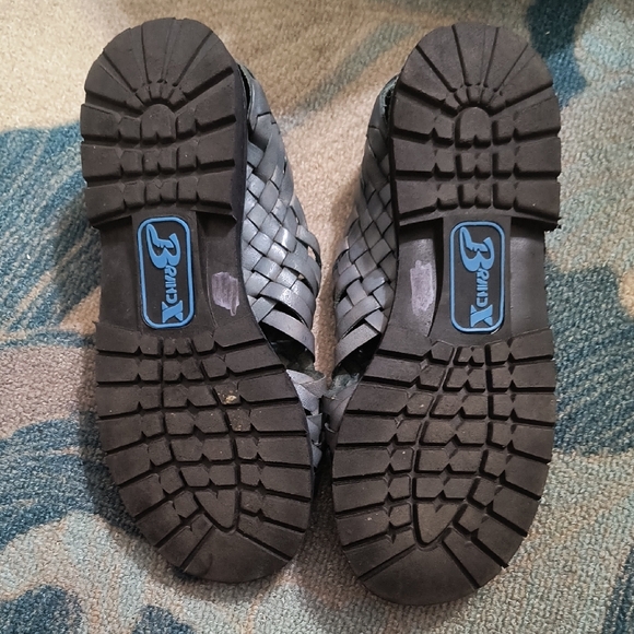 Brank X Braided Leather Sandals - Blue/Gray, New Without Tags - Picture 4 of 6